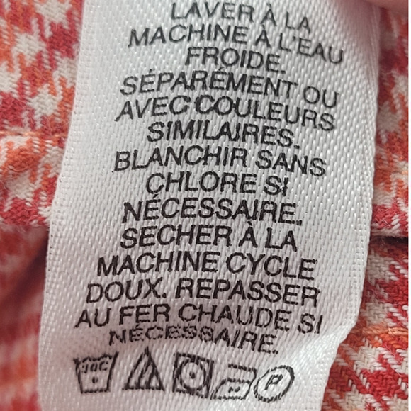 Henry Cotton's Red White Check Long Sleeve Chest Pocket Button Down Dress Shirt - Picture 13 of 14